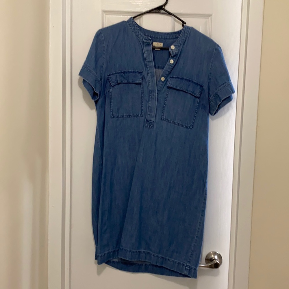 J. crew denim short sleeve shirtdress  size 6, lightly worn
